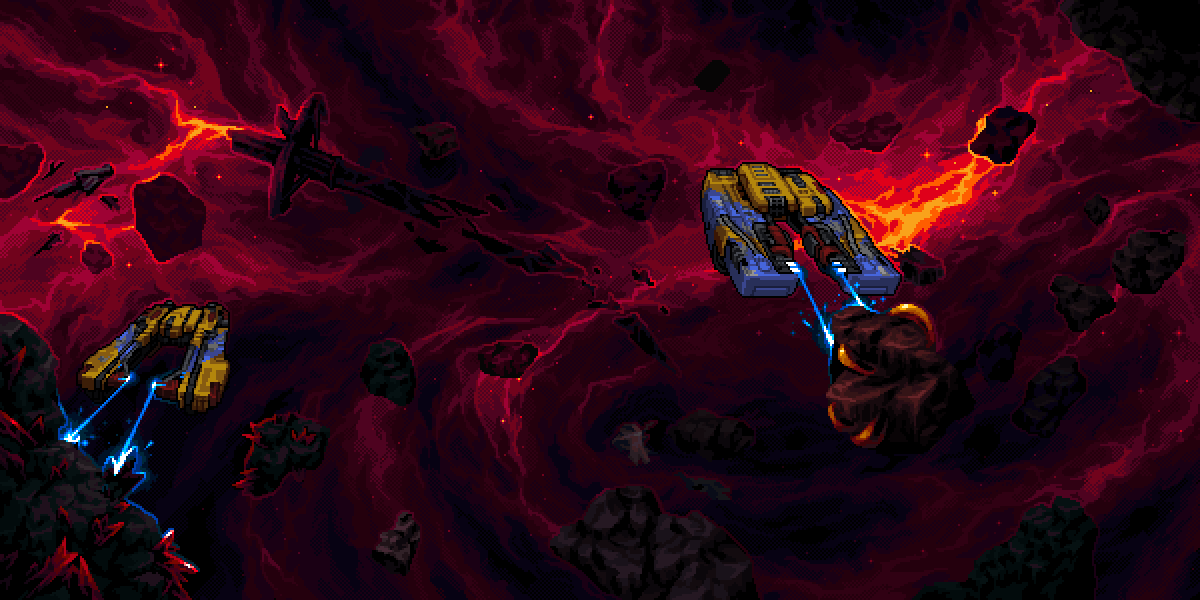 Outer Ring banner - ships mine asteroids in front of a dilapidated outpost