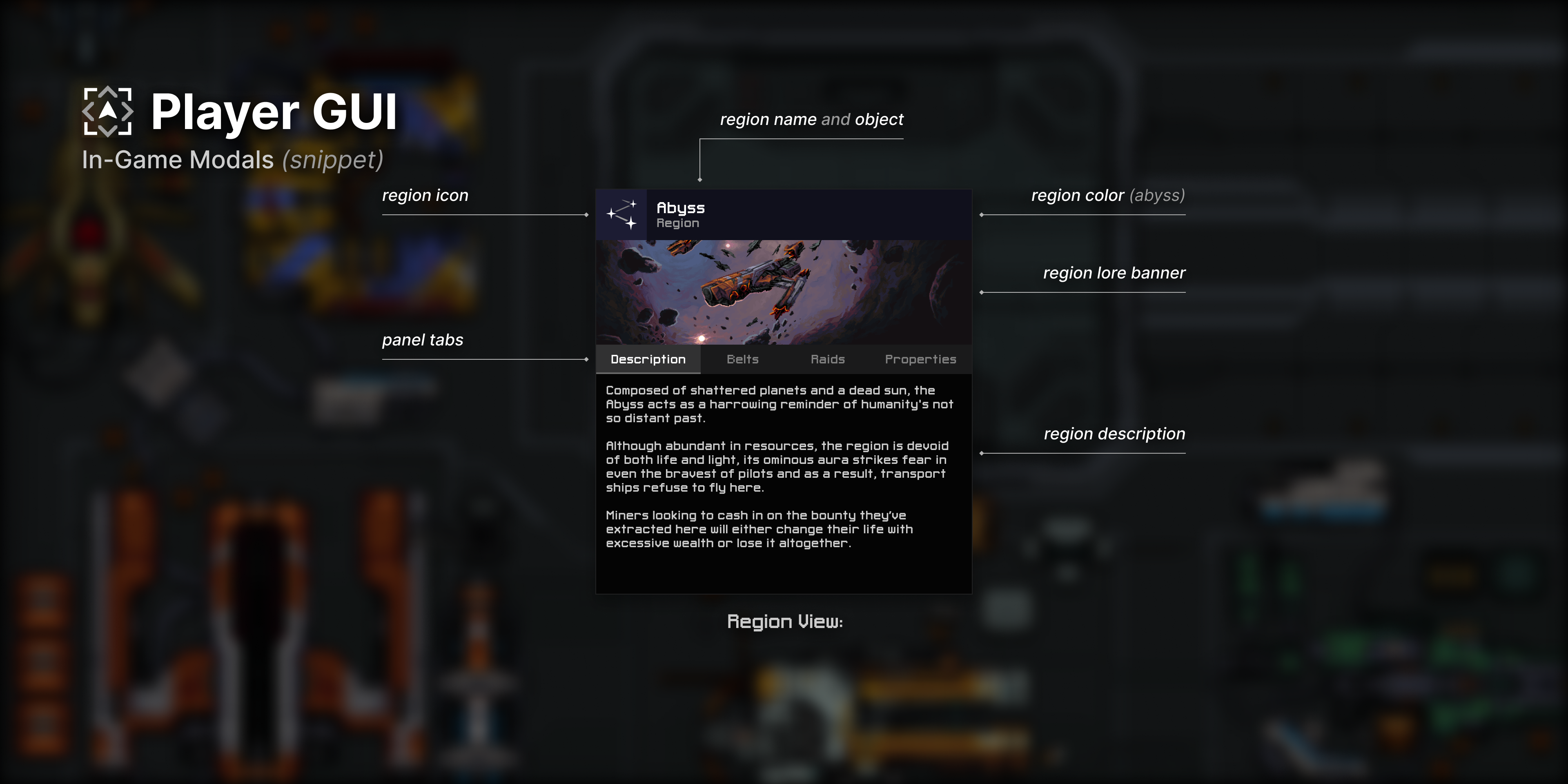 Region information window for Abyss