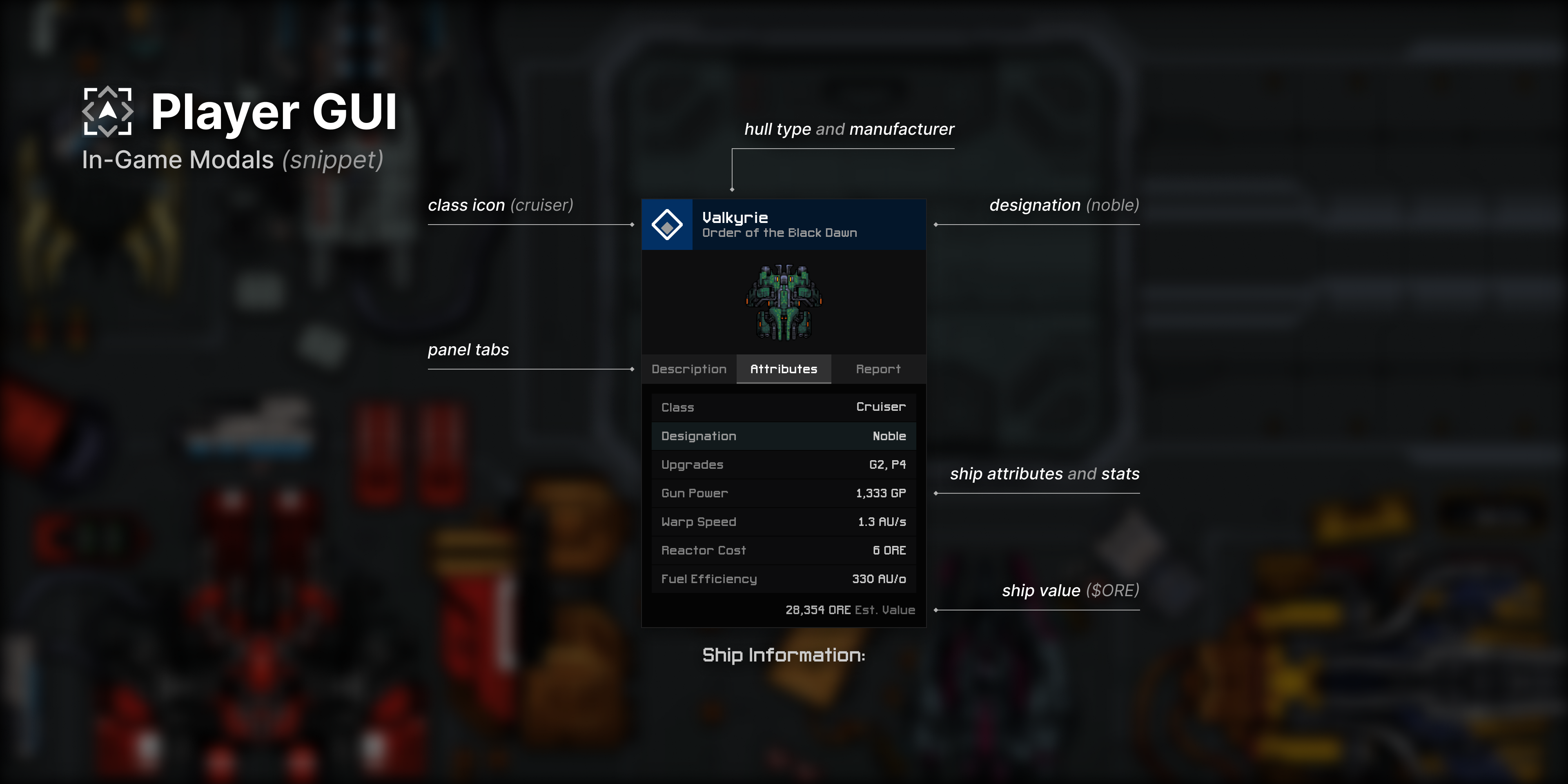 Ship information window for a noble ship